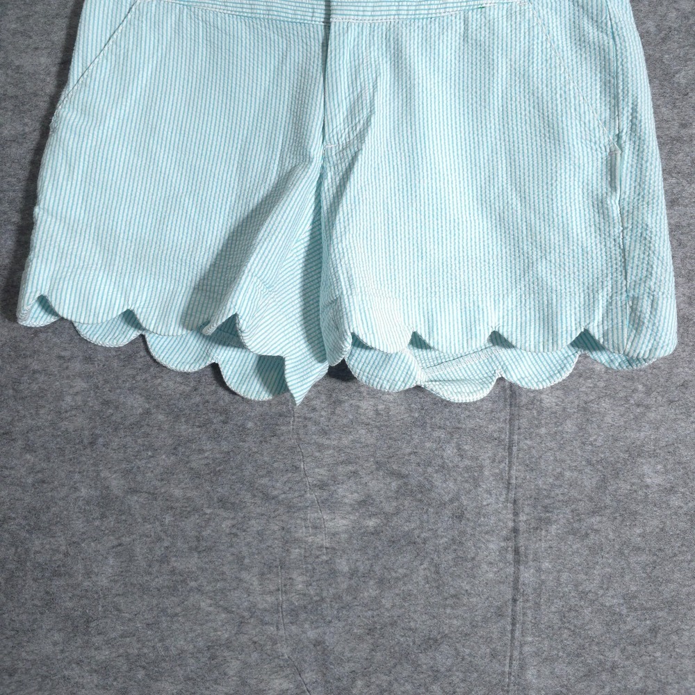 Lilly Pulitzer The Buttercup Short Blue Turquoise Seersucker Stripe Size 0 Beach - Picture 2 of 16